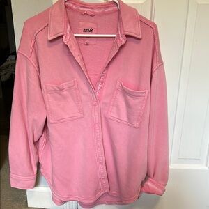 Aerie Soft Pink Collared Button-Up